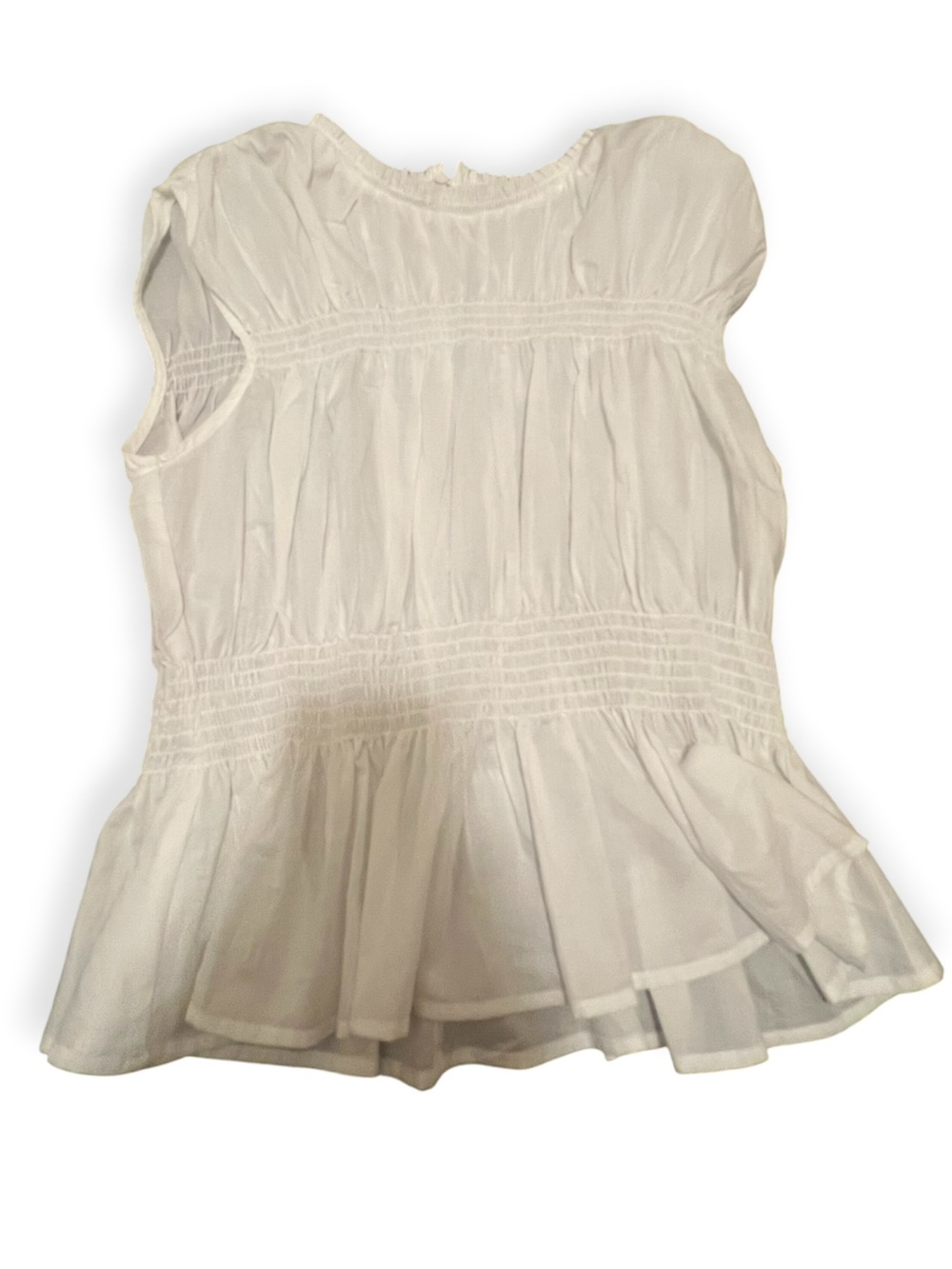 JOE'S Smocked Off The Shoulder Blouse White Large 100% Cotton